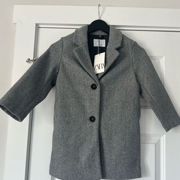 Zara kids felt texture coat 6-7 - Picture 3 of 4